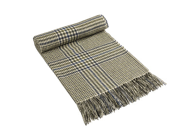 Yarrow Check Lambswool Blanket Green